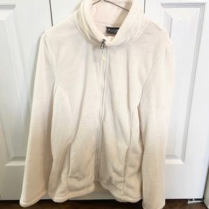 NWOT Heat Keep Fleece Plush Zip Up White Warm Fuzz